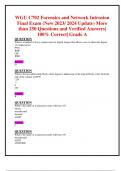 WGU C702 Forensics and Network Intrusion Final Exam (New 2023/ 2024 Update) More  than 250 Questions and Verified Answers| 100% Correct| Grade A 