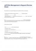 Jeff Ellis Management Lifeguard Review Sheet fully solved 2023/2024 