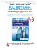 Clinical Manifestations and Assessment of Respiratory Disease 8th Edition Jardins Test Bank - Questions & Answers Explained (Graded A+) | 2023 Version