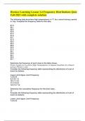 Hawkes Learning Lesson 3.4 Frequency Distributions Quiz Fall 2023 with complete solution