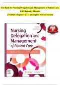 TEST BANK For Nursing Delegation and Management of Patient Care, 3rd Edition by Motacki | Verified Chapters 1 - 21 | Complete Newest Version