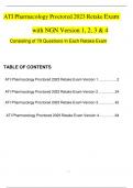 ATI Pharmacology Proctored 2023 Retake Exam's Version 1, 2, 3 & 4, with NGN Questions and Answers (Verified Revised Full Exam)