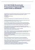 CLC 046 EXAM (Sustainable Procurement Program EXAM) QUESTIONS & ANSWERS.