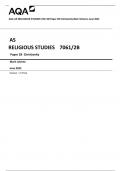 AQA AS RELIGIOUS STUDIES 7061/2B Paper 2B Christianity Mark scheme June 2023 Version: 1.0 Final