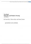 Maternity and Pediatric Nursing - Third Edition test bank with questions and answers