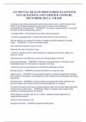 ATI MENTAL HEALTH PROCTORED EXAM WITH NGN QUESTIONS AND VERIFIED ANSWERS DECEMBER 2023 A+ GRADE A. A nurse is told during change of shift report that a client is stuporous. When assessing the client, which of the following findings should the nurse exp.AT