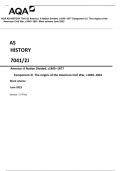 AQA AS HISTORY 7041/2J America: A Nation Divided, c1845–1877 Component 2J The origins of the American Civil War, c1845–1861 Mark scheme June 2023 Version: 1.0 Final