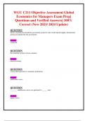 WGU C211 Objective Assessment Global Economics for Managers Exam Prep|  Questions and Verified Answers| 100% Correct (New 2023/ 2024 Update) 