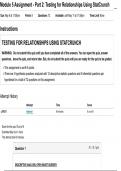 MATH 110 Module 5 Assignment - Part 2 Testing for Relationships Using StatCrunch