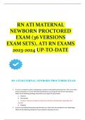 RN ATI MATERNAL NEWBORN PROCTORED EXAM (36 VERSIONS EXAM SETS), ATI RN EXAMS 2023-2024 UP-TO-DATE RN ATI MATERNAL NEWBORN PROCTORED EXAM