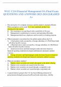 WGU C214 Financial Management OA Final Exam QUESTIONS AND ANSWERS 2023-2024 |GRADED A+