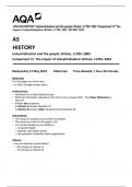 AQA AS HISTORY Industrialisation and the people: Britain, c1783–1885 Component 1F The impact of industrialisation: Britain, c1783–1832 QP MAY 2023