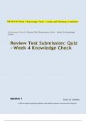 NRNP 6568 Week 4 Knowledge Check - Cardiac and Pulmonary Conditions (2023/2024) Newest Questions and Answers (Verified Answers)