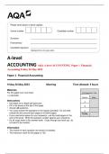 AQA A-level ACCOUNTING Paper 1 Financial Accounting Friday 26 May 2023