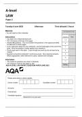 AQA A-level LAW 7162/2 Paper 2  QP AND MS 2023