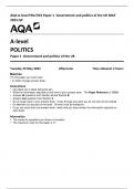 AQA A-level POLITICS Paper 1 Government and politics of the UK MAY 2023 QP