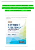 TEST BANK FOR ADVANCED ASSESSMENT: INTERPRETING FINDINGS AND FORMULATING DIFFERENTIAL DIAGNOSES 5th Edition, Mary Jo Goolsby, Laurie Grubbs