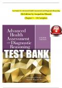 TEST BANK For Advanced Health Assessment and Diagnostic Reasoning, 4th Edition by Rhoads, All 18 Chapters Covered, Verified Latest Edition