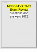 NBRC Mock TMC Exam Review questions and answers 2023