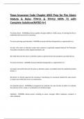  Texas Insurance Code Chapter 6002 Prep for Fire Alarm Statute & Rules TFM11 & TFM12 NFPA 72 with Complete Solutions(RATED A+)