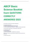 (2023-2024) LATEST ABCP Basic Science Booklet Exam QUESTIONS  AND ANSWERS