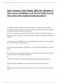 Texas Insurance Code Chapter 6002 Fire Detection & Alarm Device Installation & 28 TAC §§ 34.600 The Fire Alarm Rules with Complete Solutions(graded A)