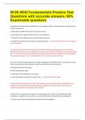 N120 HESI Fundamentals Practice Test Questions with accurate answers. 99%  Examinable questions