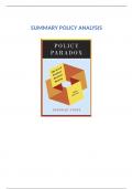 Summary The Policy Paradox - Deborah Stone. Policy Analysis 630033-B-6