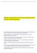 Master Scuba Diver Final Exam questions and answers well illustrated.