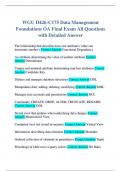 WGU D426-C175 Data Management Foundations OA Final Exam All Questions with Detailed Answer