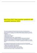 Med Surg 2021 Hesi practice questions with complete solutions 2023.