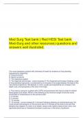 Med Surg Test bank ( Red HESI Test bank Med-Surg and other resources) questions and answers well illustrated.