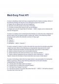 MED SURG ATI FINAL EXAMS QUESTIONS AND ANSWERS NEWEST UPDATE