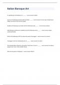 Italian Baroque Art questions n answers graded A+ 2023/2024