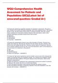 WGU-Comprehensive Health  Assessment for Patients and  Populations UJC2(Latest Set of  answered questions Graded A+)