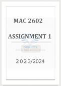 MAC2602-ASSIGNMENT-1-SEMESTER-2 with 100% Answered (Graded A+)