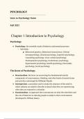 Intro to Psychology Notes Chapter 1-9, Chapter 11, and Chapter 14