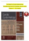 Gordis Epidemiology, 7th Edition TEST BANK By David D Celentano; Moyses Szklo, Verified Chapters 1 - 20, Complete Newest Version