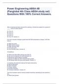 Power Engineering ABSA 4B (Panglobal 4th Class ABSA study set) Questions With 100% Correct Answers.