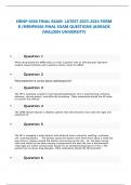 NRNP 6566 FINAL EXAM LATEST 2023-2024 FORM  B /NRNP6566 FINAL EXAM QUESTIONS |AGRADE (WALDEN UNIVERSITY