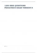 1200 HESI QUESTIONS PEDIATRICS EXAM VERSION B