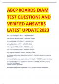 LATEST 2023-2024 ABCP BOARDS EXAM TEST QUESTIONS AND VERIFIED ANSWERS 