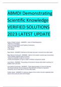 Latest ABMDI Demonstrating Scientific Knowledge VERIFIED SOLUTIONS 2024 