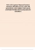 NGN ATI Capstone Maternal Newborn  NEWEST 2023-2024 ACTUAL TEST 180 QUESTIONS ANDCORRECTDETAILED ANSWERSWITHRATIONALES|ALREADY GRADED