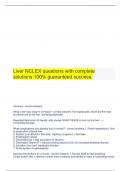 Liver NCLEX questions with complete solutions 100% guaranteed success