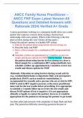 ANCC Family Nurse Practitioner – ANCC FNP Exam Latest Version All Questions and Detailed Answers with Rationale 2024| Verified A+ Grade