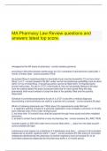  MA Pharmacy Law Review questions and answers latest top score.