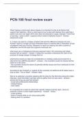 PCN-100 final review exam questions and answers