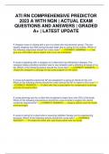 ATI RN COMPREHENSIVE PREDICTOR 2023 A WITH NGN | ACTUAL EXAM QUESTIONS AND ANSWERS | GRADED A+ | LATEST UPDATE