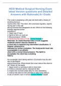 HESI Medical Surgical Nursing Exam latest Version questions and Detailed Answers with Rationale| A+ Grade